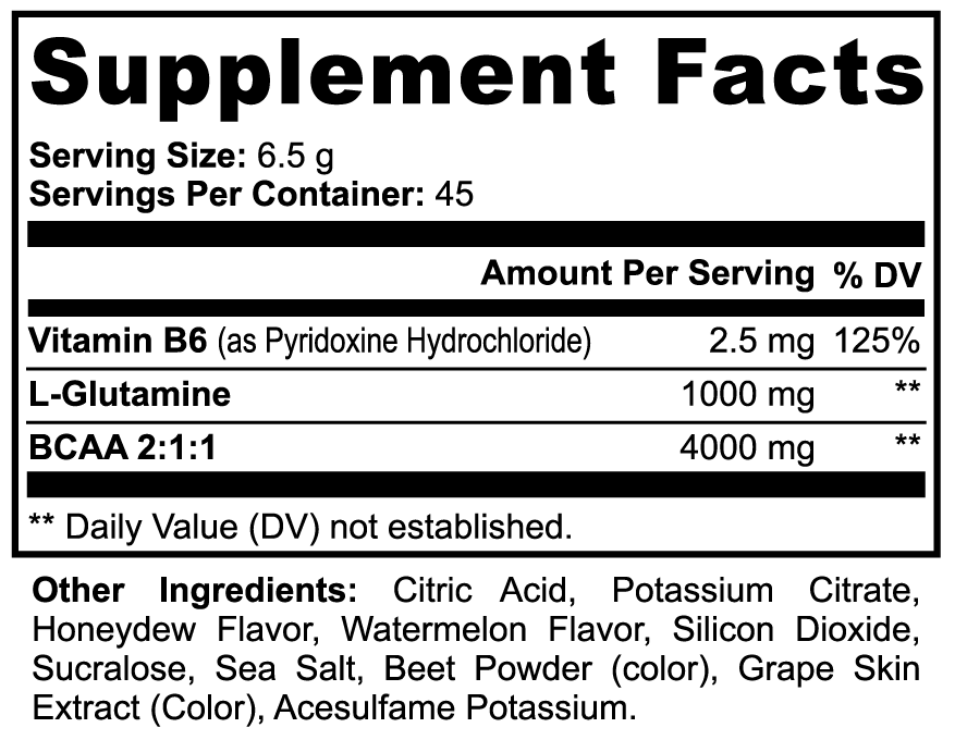 BCAA Back In Action - BCAA Post Workout Powder (Honeydew/Watermelon)