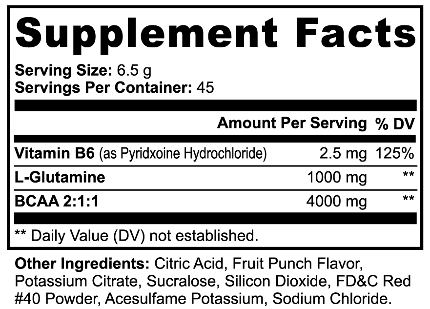 BCAA Shock Punch - BCAA Shock Powder (Fruit Punch)